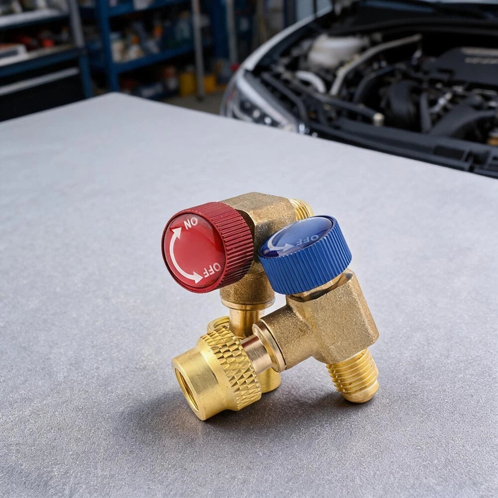 Set of 2 Brass Flow Control Valves for AC R410A R134A R22 R32 R407C