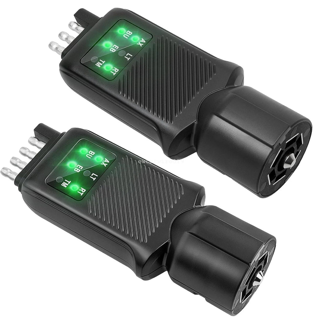 7-Way RV Plug Trailer Lights Tester with LED Indicators