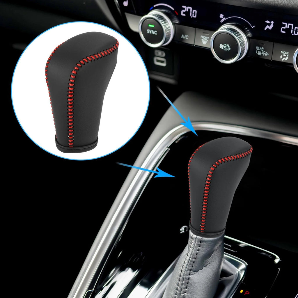 Shift Knob Cover for Honda Accord (2018–2022) - Black with Red Stitches