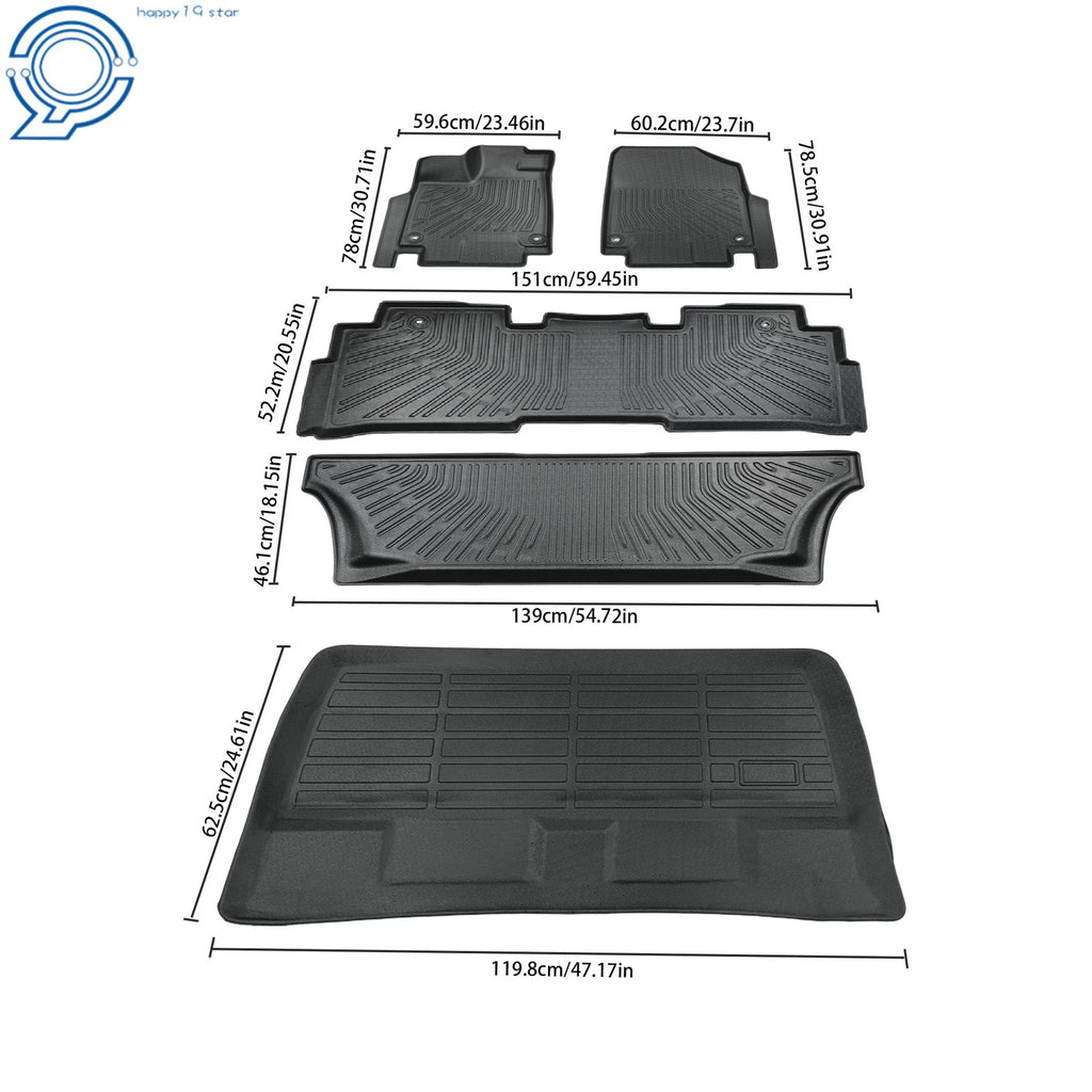 Set of 4 All Weather TPE Floor Mats for Honda Odyssey (2018–2026)