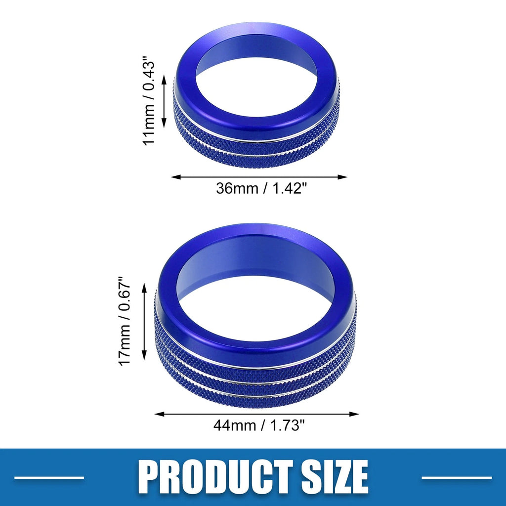 Set of 3 AC Radio Switch Knob Cover Decals for Dodge Durango (2014–2020) Blue