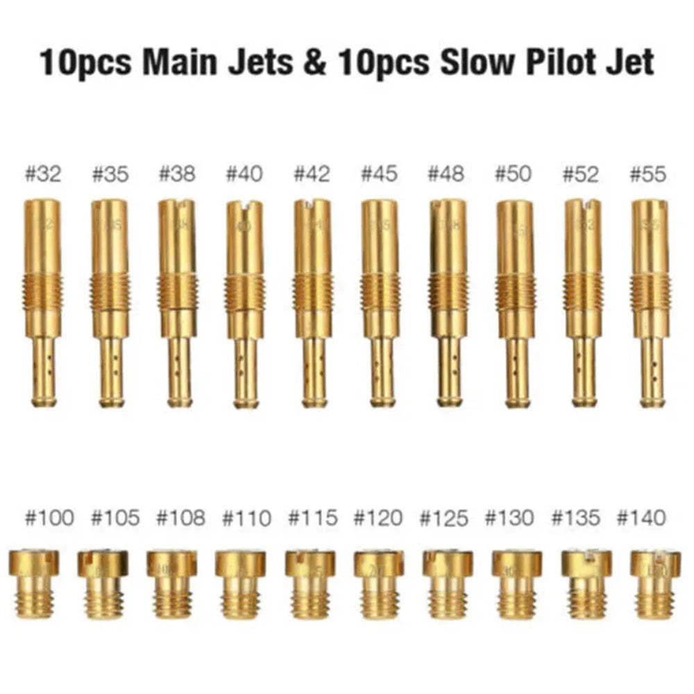 10x Carburetor Main Jet & Slow/Plot Jet Kit for PWK Keihin OKO CVK PE