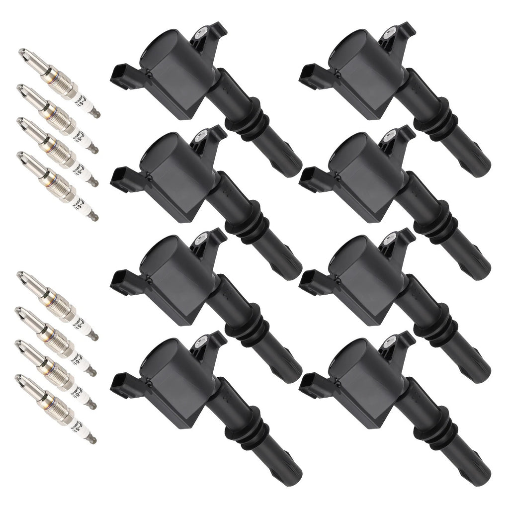 8 Ignition Coil Spark Plug for Ford F-150 Lincoln Mark LT Navigator (2004–2008) DG511 PZH14F
