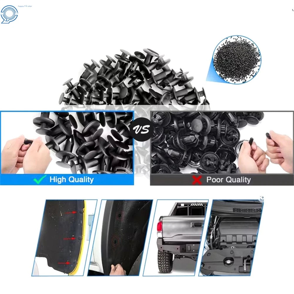 680 Pcs Car Push Retainer Clips for Universal Fit (6-10mm Holes)