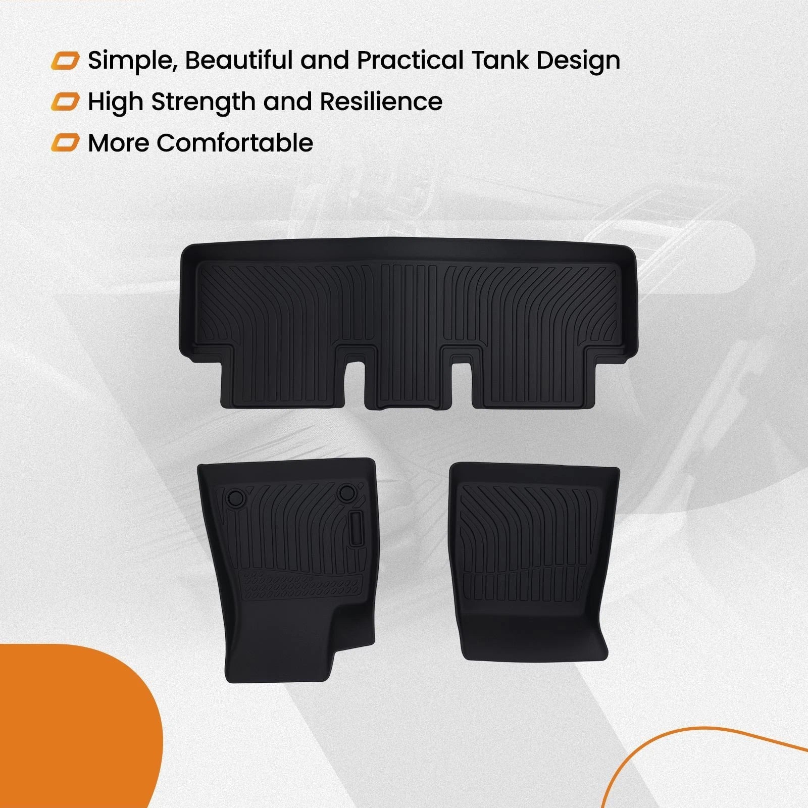 All Weather TPE Floor Mats for Tesla Model 3 (2017–2023) Waterproof Liners