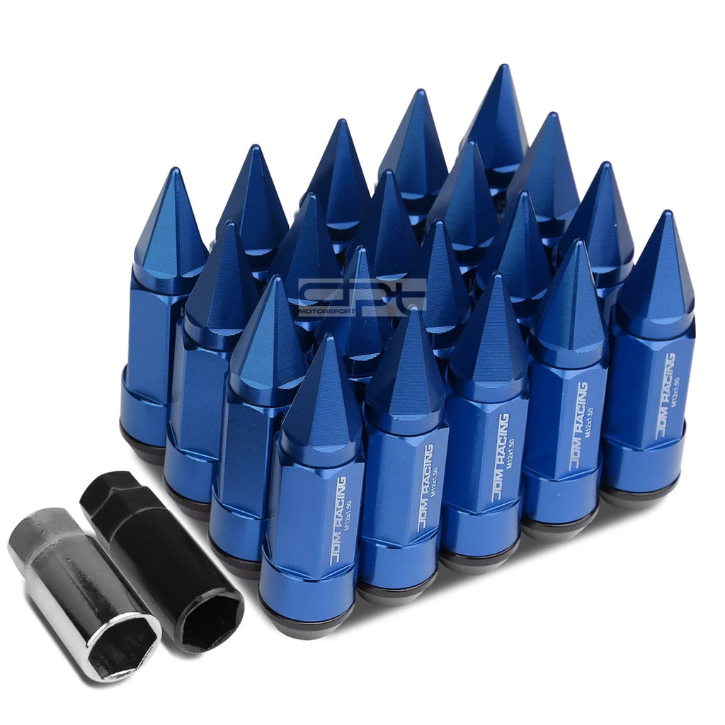 20 PCS M12X1.5 83MM Tall Blue Aluminum Lug Nuts for JDM Vehicles