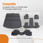 Set of 2 Black TPE Floor Mats & Trunk Liner for Mazda CX90 (2024)
