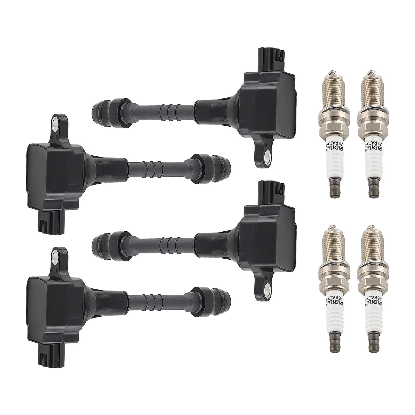 Pack of 4 Ignition Coils + Spark Plugs for Nissan Sentra L4 1.8L (2002–2006) UF351