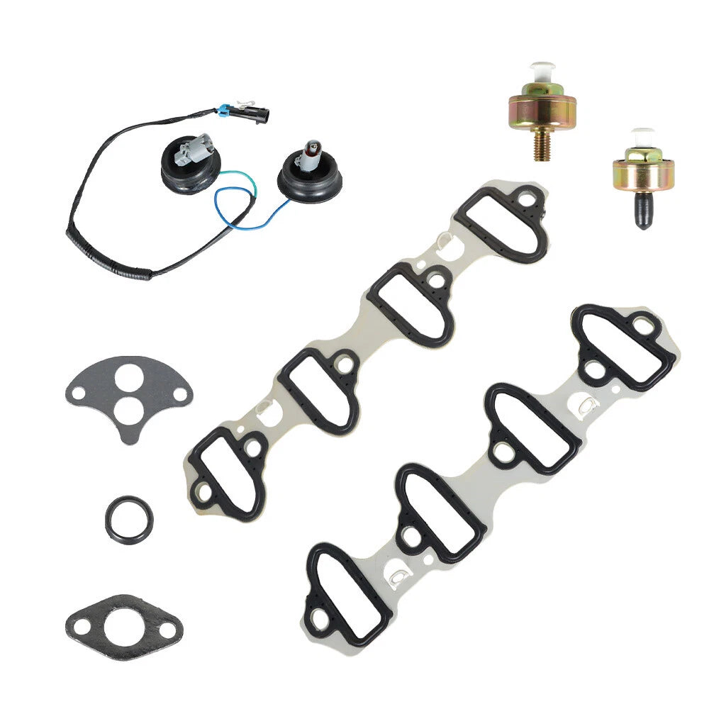 Set of 5 Knock Sensor Harness Intake Manifold Gasket for Silverado Sierra 