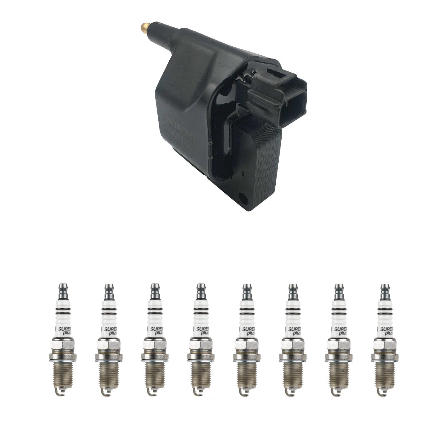 Set of 8 Hitachi Ignition Coils & Bosch Nickel Spark Plugs for Ram 1500 2500 3500