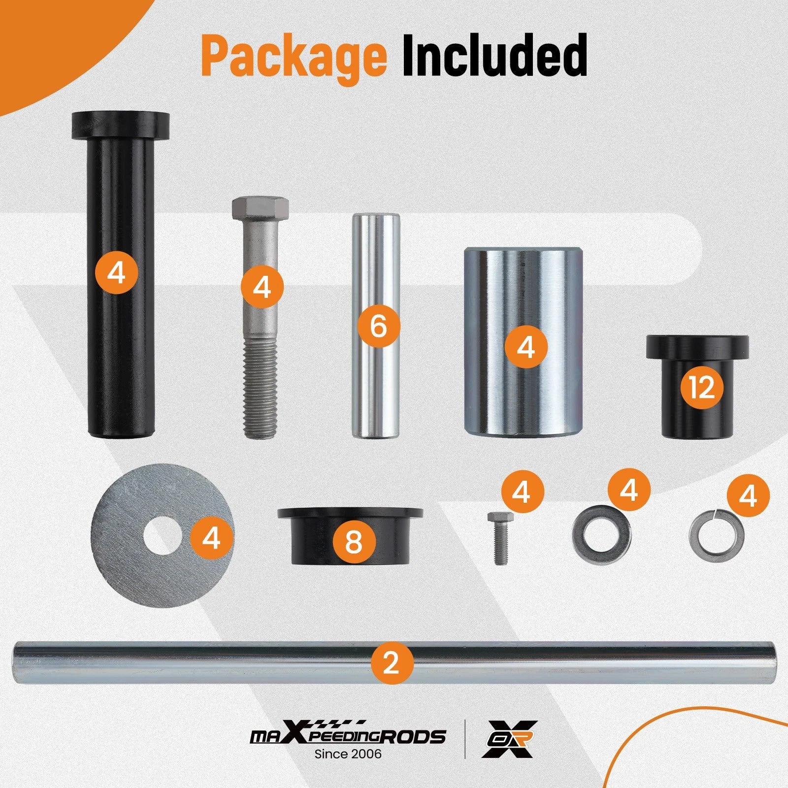 A-Arm Bushing Shafts Bolts Kit for Polaris Sportsman 400 450 (2000–2014)