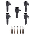 Set of 5 Ignition Coils & Iridium Spark Plugs for Canyon Colorado H3T (2004–2012)
