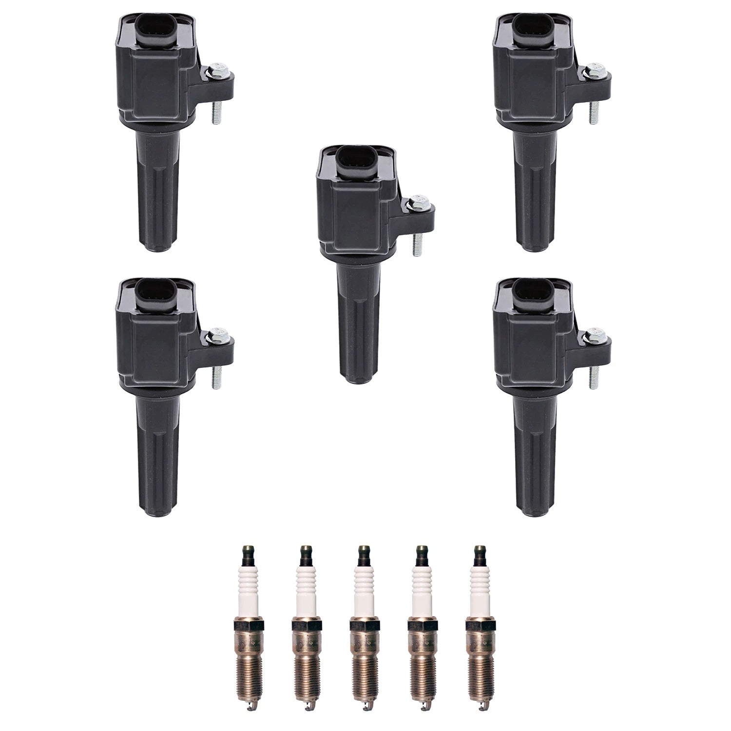 Set of 5 Ignition Coils & Iridium Spark Plugs for Canyon Colorado H3T (2004–2012)
