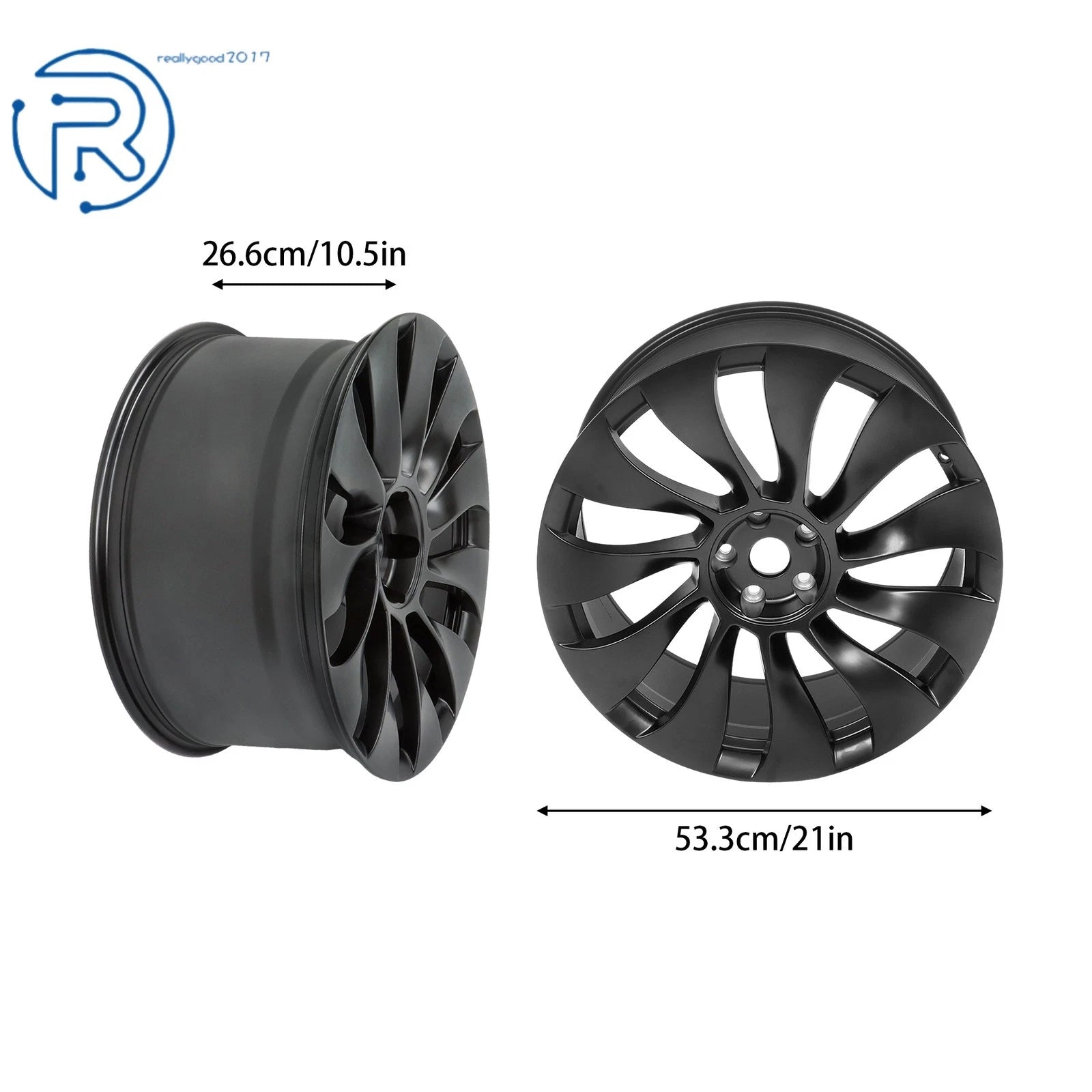 21" Rear Wheel Rim Matte Black for Tesla Model Y (2020-2024)