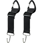 Heavy-Duty Universal Car Seat Headrest Hook Strap - Quick Release - Black