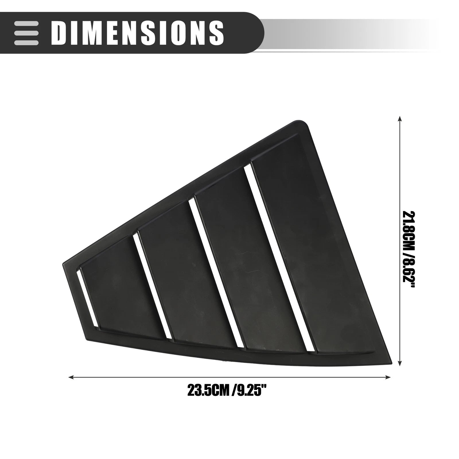 Rear Side Window Louvers Vent Cover for Hyundai Elantra (2017–2019) ABS Black