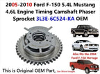Camshaft Sprocket for Ford F150 5.4L, Mustang 4.6L (2005–2010) 3L3E6C524KA