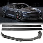 Front Bumper Lip Kit & Side Skirt for Camaro SS (2016–2024) Carbon Fiber