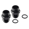Black Aluminum AN12 Flare to 12AN ORB Male Fitting Adapter w/ O-Rings