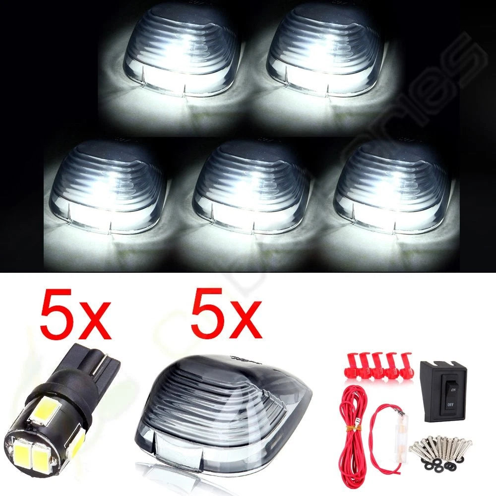 5 Smoke Cab Marker Light Assembly 194 White 5730 LED for Ford