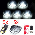 5 Smoke Cab Marker Light Assembly 194 White 5730 LED for Ford
