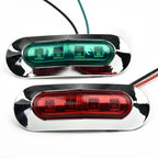 2X Red & Green LED Boat Navigation Lights for Pontoon (12-24V)