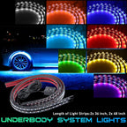 4X RGB Under Car Strip Light Kit for Universal Vehicles 