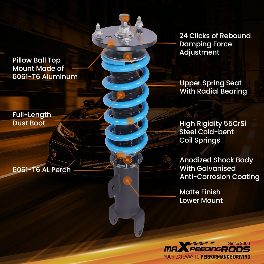 MaXpeedingrods T6 Coilovers 24 Way Damping Shock for Dodge Challenger (2011–2022)