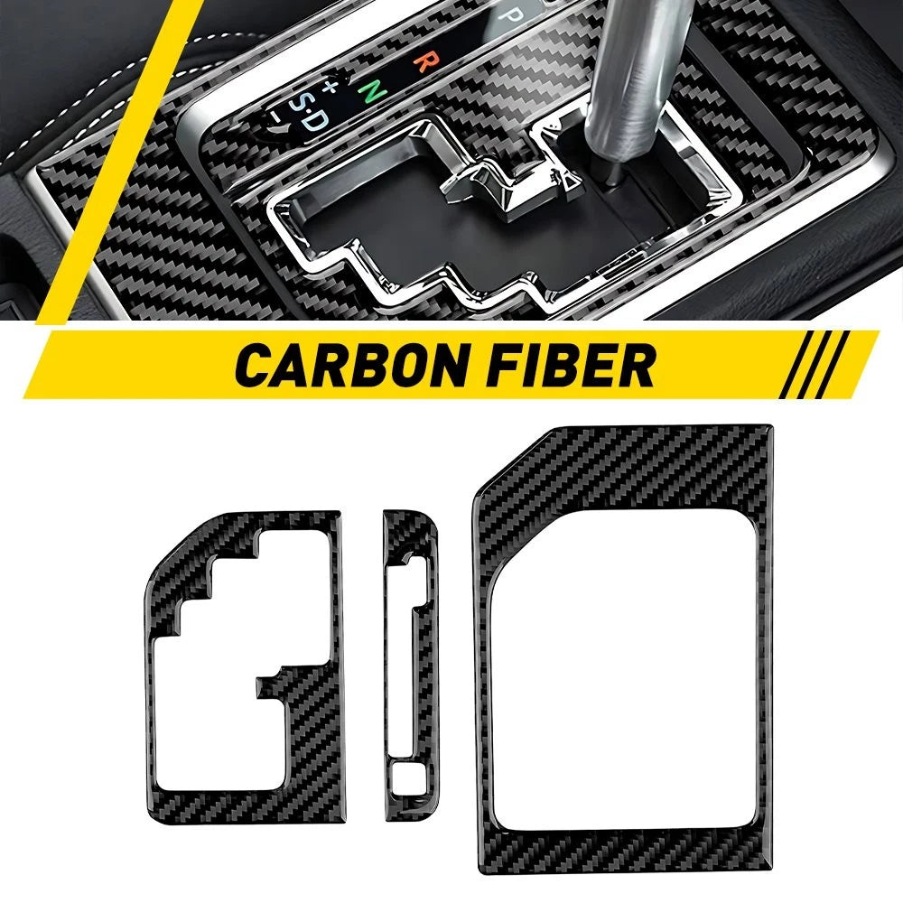 3Pcs Gear Shifter Panel Cover Carbon Fiber Sticker for Toyota Tundra (2014–2021)