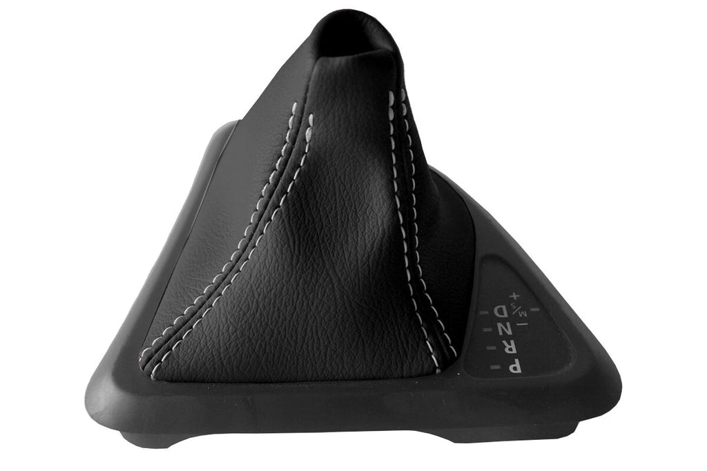Leather Automatic Shift Boot Cover for BMW E81 E82 E87 (2004–2013) Gray Stitch