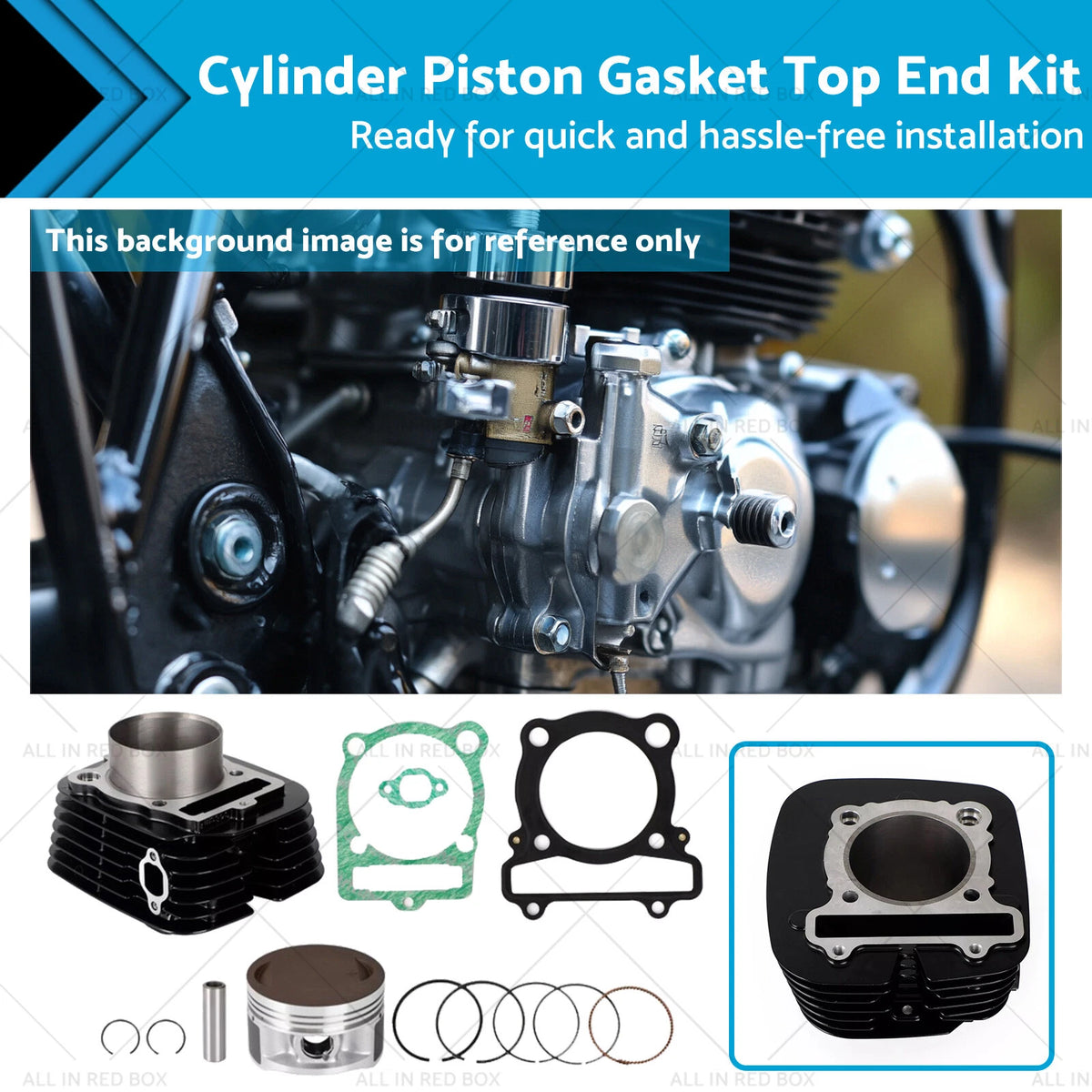 Top End Kit Cylinder Piston Gasket for Yamaha Big Bear 350 (1987–1999)