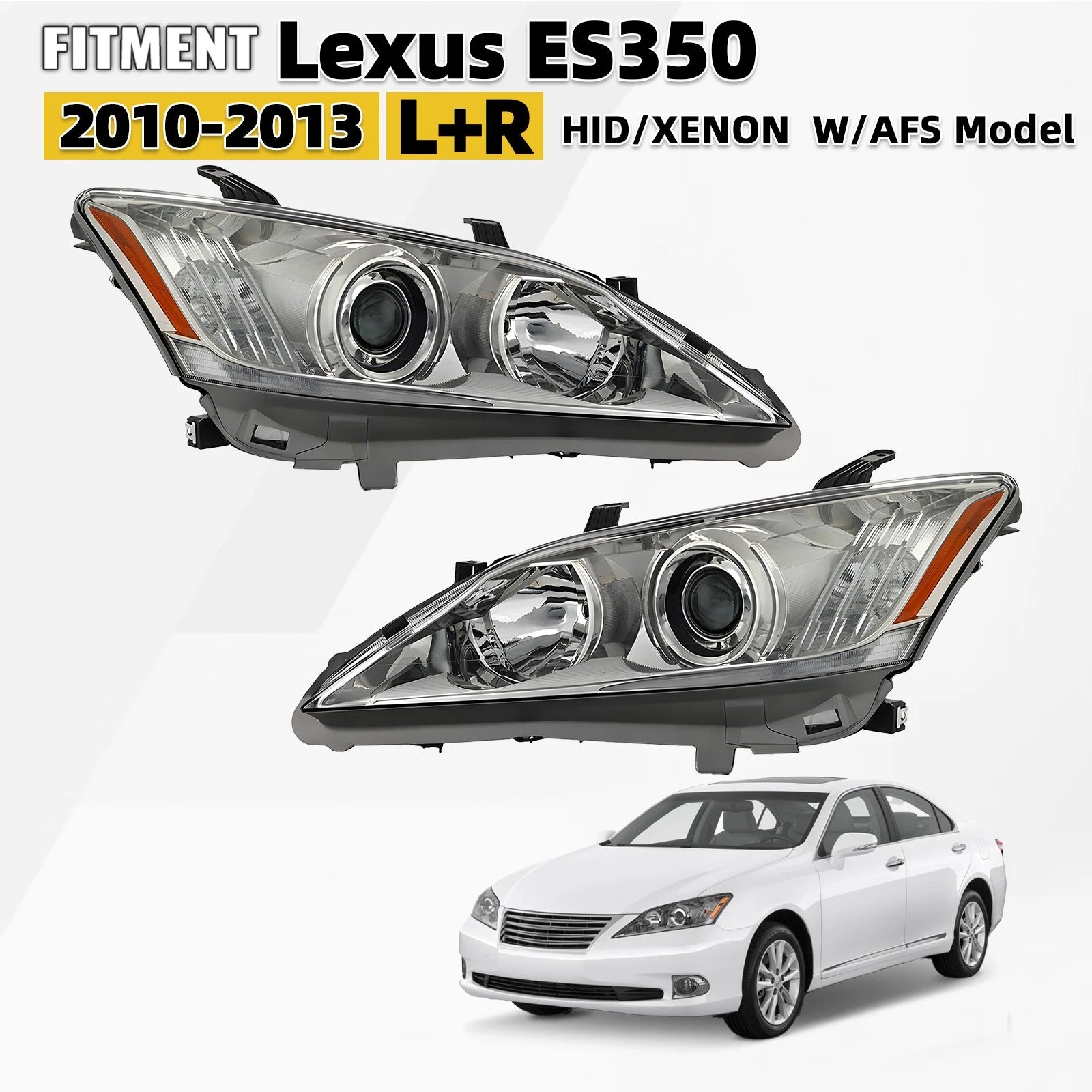 HID/Xenon Headlight Set for Lexus ES350 (2010–2012) AFS Right+Left Pair