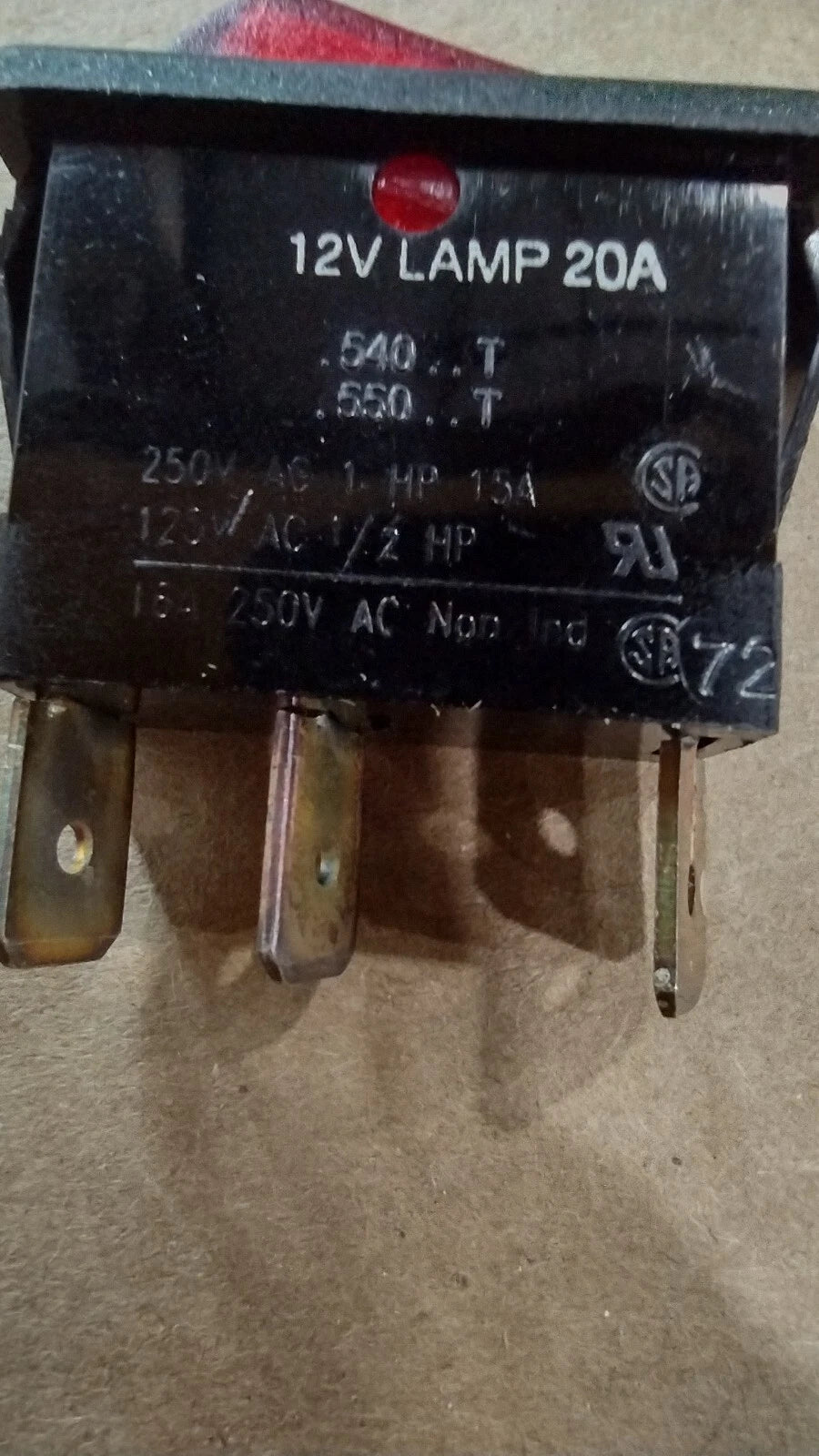 12V Lamp Rocker Switch for Maxum 2000 (Out of Box/NOS)