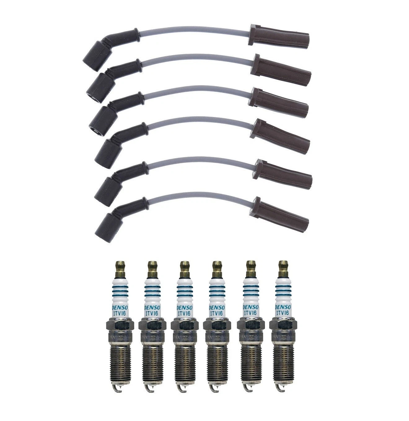 Denso 7mm Wire Set & 6 Iridium Power Spark Plugs for Chevy GMC 4.3L V6 (1996–2002)