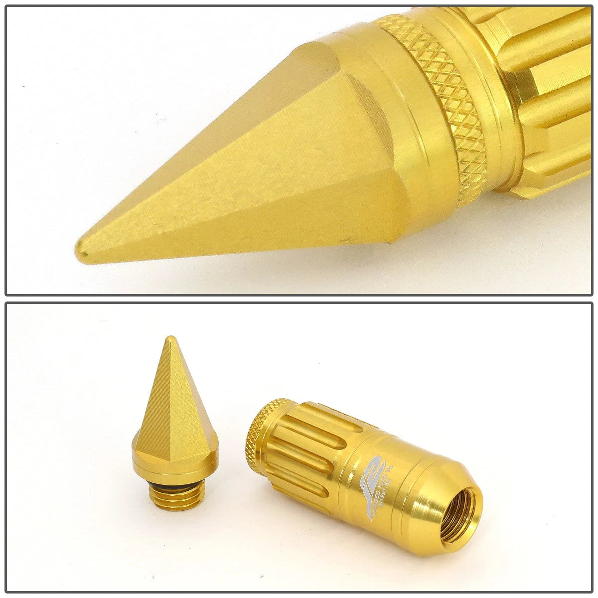 16 Pcs J2 7075 Forged Aluminum M12x1.5 Spiky Cap Lug Nut Set Gold