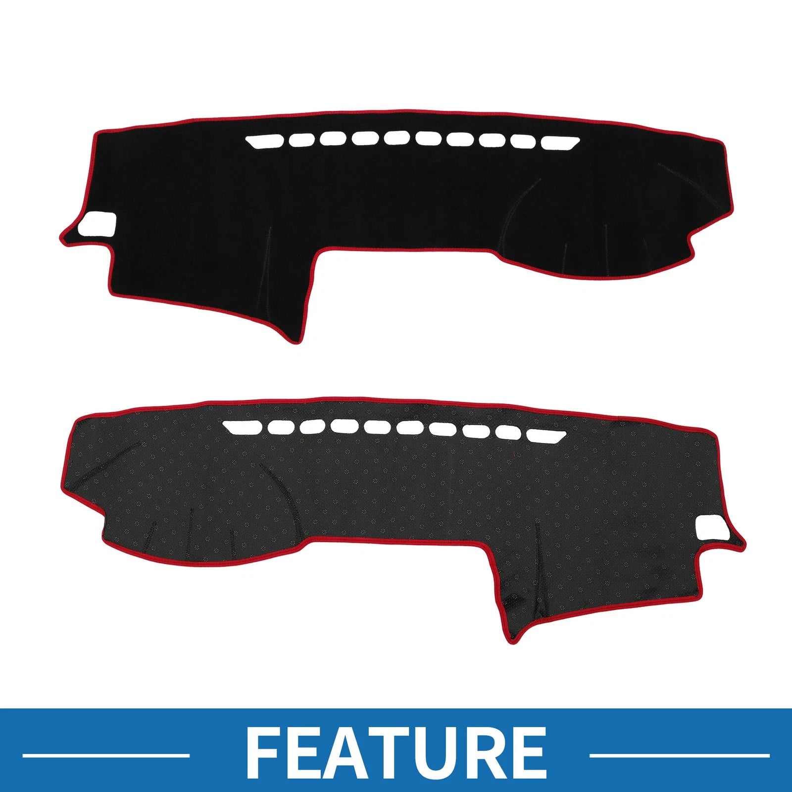 Dashboard Cover Mat for Toyota Land Cruiser Prado J120 (2003–2009) Black Red