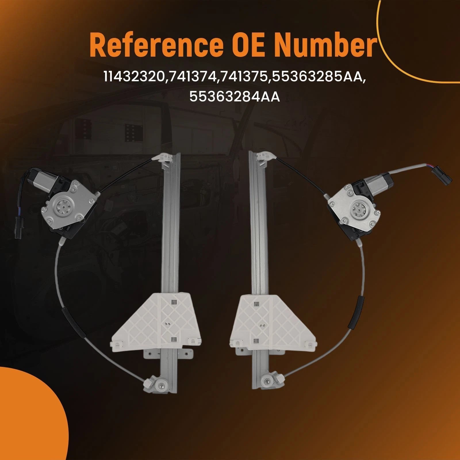 Set of 2 Power Window Regulators with Motor for Jeep Grand Cherokee (2001–2004)