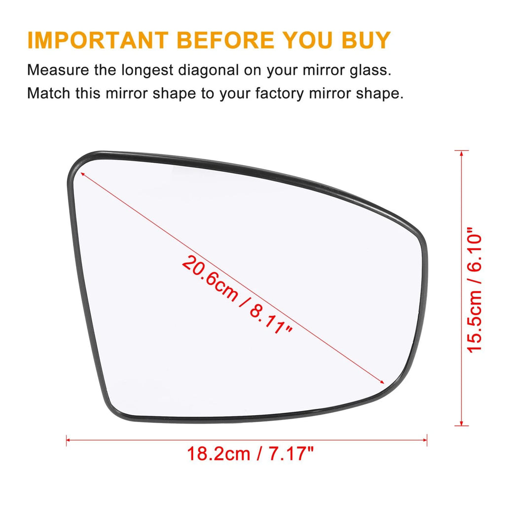 Right Side Heated Mirror Glass with Backing Plate for Nissan Murano (2009–2014)