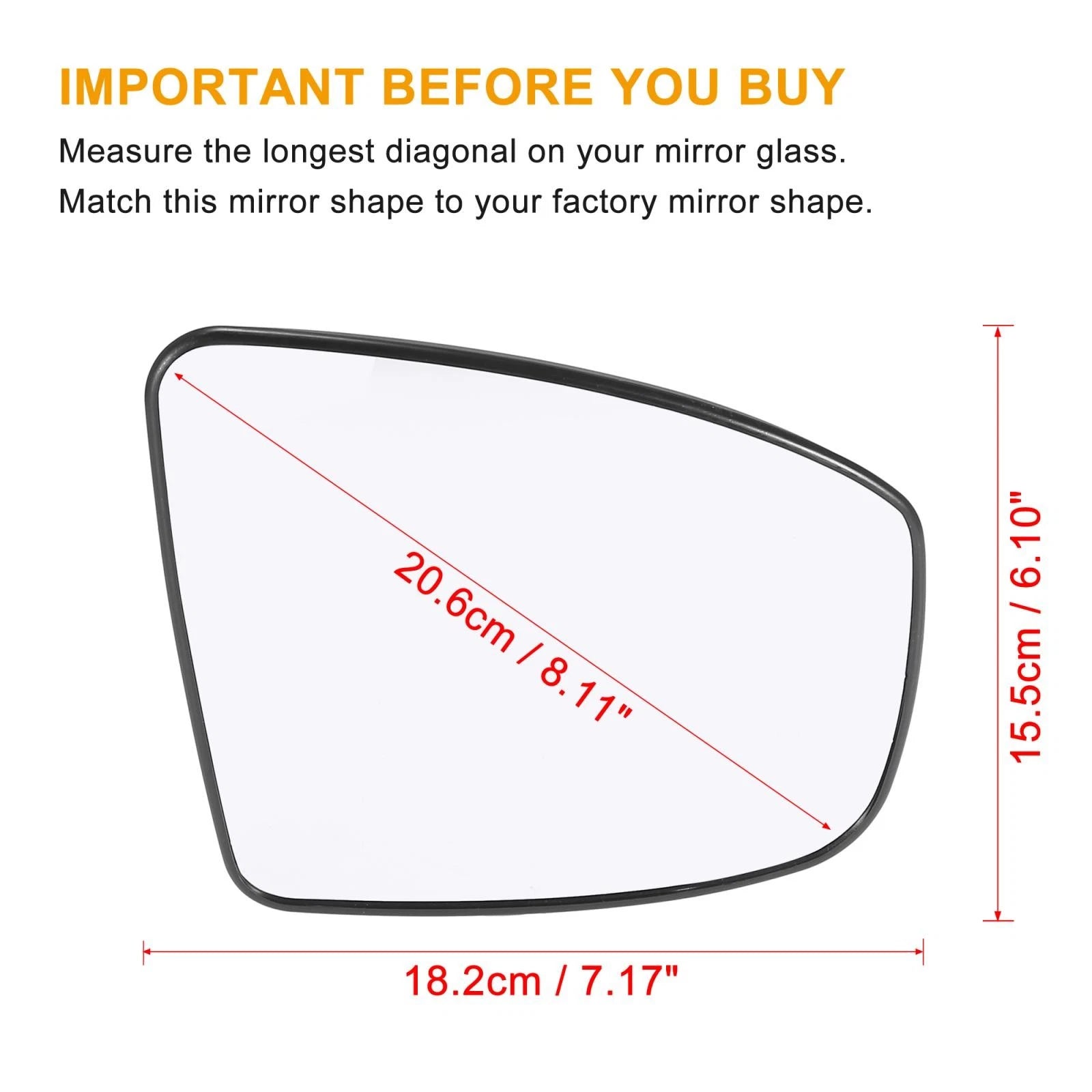 Right Side Heated Mirror Glass with Backing Plate for Nissan Murano (2009–2014)