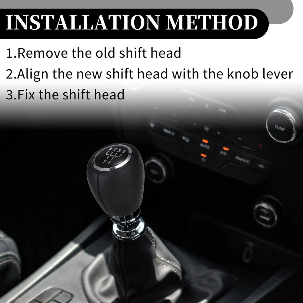 5 Speed Manual Gear Shifter Knob for Chevrolet Cruze (2008–2012) Black Leather