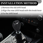 5 Speed Manual Gear Shifter Knob for Chevrolet Cruze (2008–2012) Black Leather