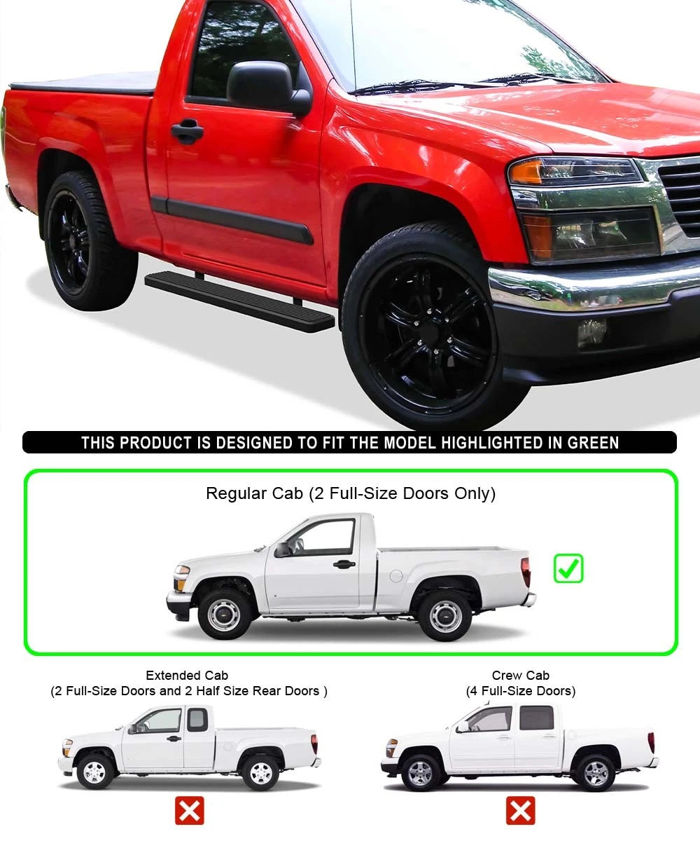 iBoard Black Steel 6" Side Step for Chevy Colorado/GMC Canyon (2004-2012)