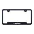 Textured Black Laser Etched Cutout Bottom License Plate Frame for Nissan Cube