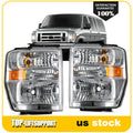 Headlight Assembly Pair for Ford E150 E250 E350 E450 Econoline Van