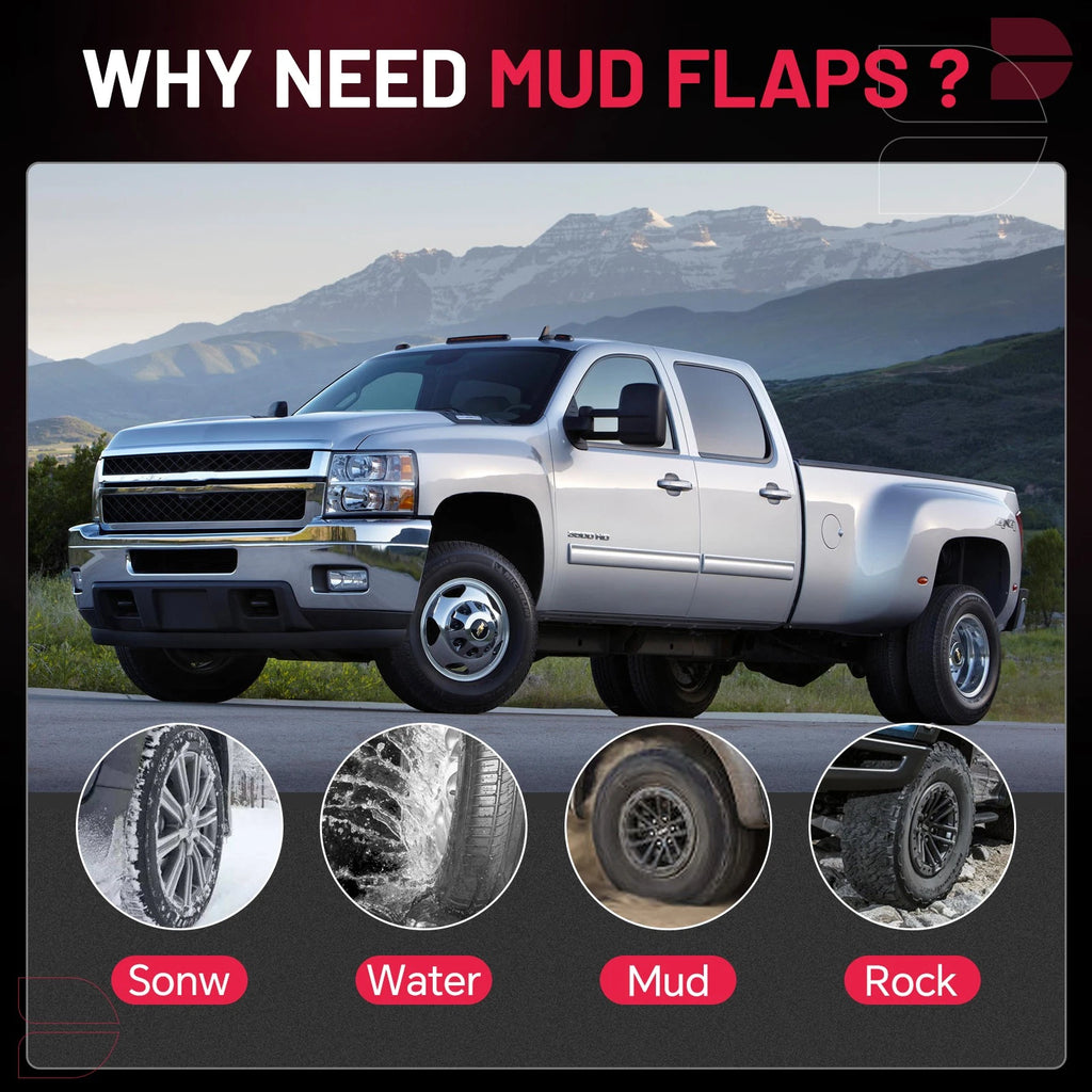 Set of 4 Mud Flaps for Chevy Silverado Sierra (1999-2007)