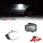 2X White LED Side Mirror Puddle Lights for F-150 F250 F350 F450 (2017–2022)