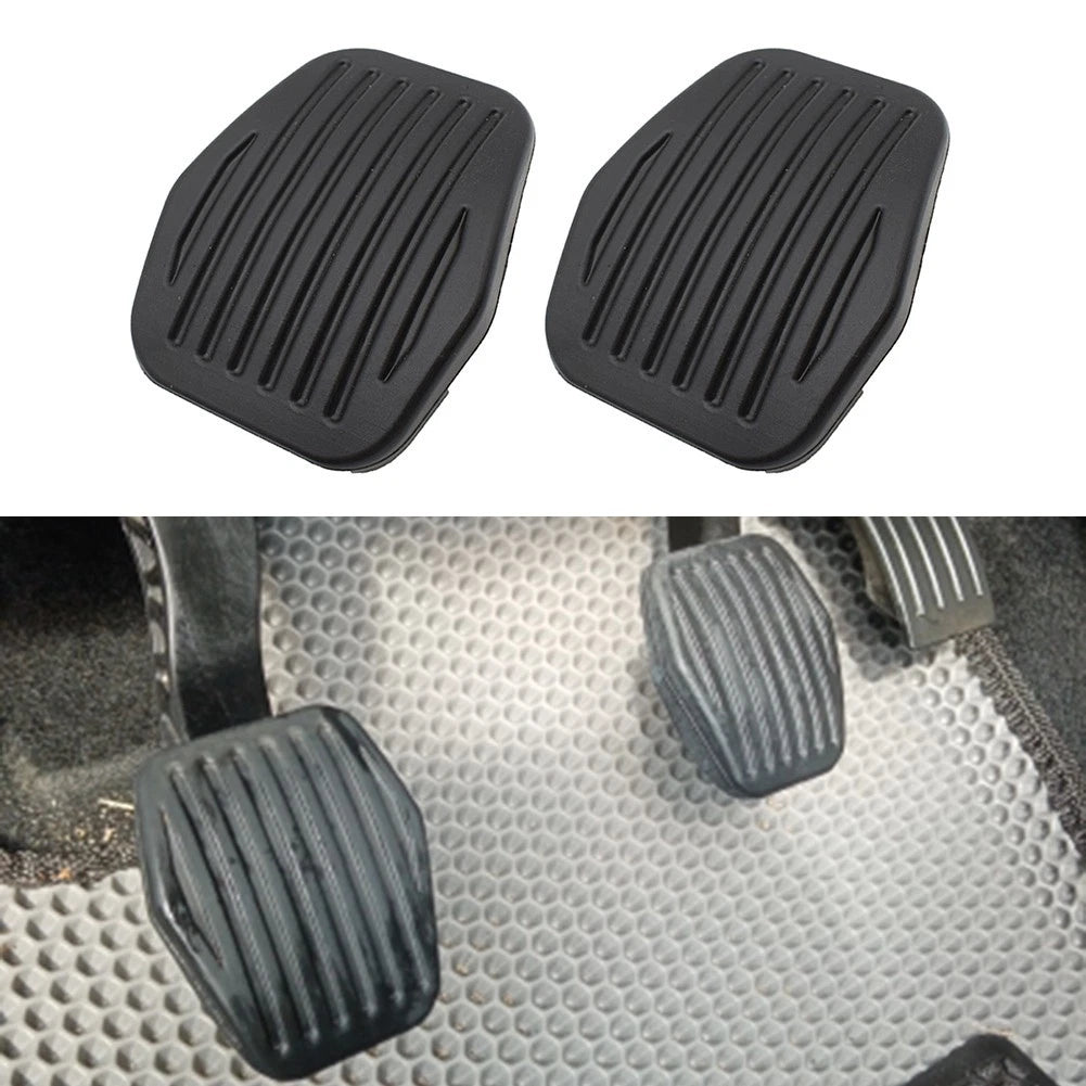 Brake Clutch Pedal Pad Set of 2 for (2022) Black Rubber
