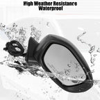 3 Pin Right Side Exterior Door Mirror Assembly Black for Honda Civic (2022–2023)