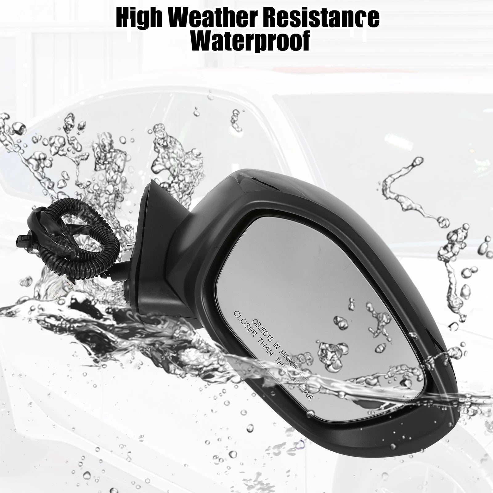 3 Pin Right Side Exterior Door Mirror Assembly Black for Honda Civic (2022–2023)