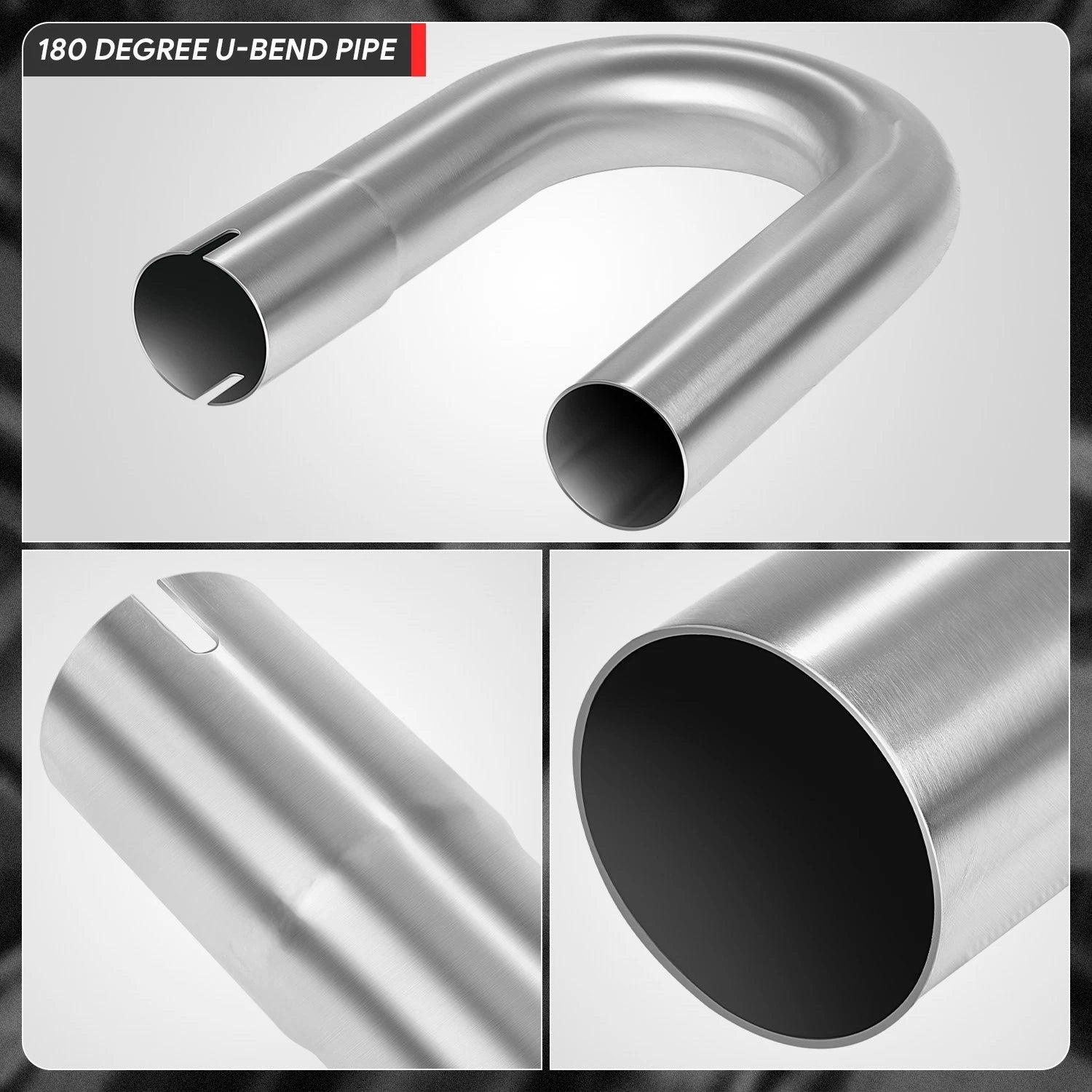 180 Degrees U-Bend Exhaust Pipe for Universal Fit (2" OD, 18-Gauge)